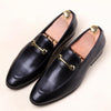 Pointed Set Men Leather Shoes, Size:47(Leather Surface Black)