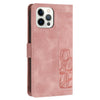 For iPhone 12 / 12 Pro Tulips Embossed Leather Phone Case with Lanyard(Pink)