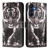 For Samsung Galaxy A26 5G Colored Drawing Pattern Plain Weave Leather Phone Case(Black And White Tiger)
