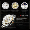 OLEVS 2859 Men Multifunctional Luminous Waterproof Quartz Watch(White + Gold)