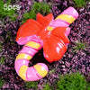 5pcs Christmas Decorations Resin Crafts Gifts Home Decorations Small Ornaments, Style: Yellow Pink Cane