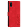 For iPhone XS / X Tulips Embossed Leather Phone Case with Lanyard(Red)