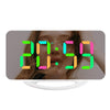 TS-8201 LED Digital Mirror Alarm Clock Big Screen Dual USB Desktop Table Clock, Color: RGB Display White Shell