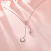 S925 Sterling Silver White Shell Love Y-shaped Valentine Day Necklace(BSN372)