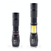 Telescopic Zoom Strong Light Flashlight Strong Magnetic Rechargeable LED Flashlight, Colour: Black Head (With Battery, EU Plug Charger)