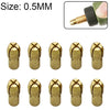 10 PCS Three-claw Copper Clamp Nut for Electric Mill FittingsBore diameter: 0.5mm