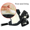 1 Pair Leather Wool Motorcycle Kneepad Windproof Warming Knee Pads Legs Protector Thickening Cold-Proof