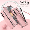 For Samsung Galaxy Z Fold4 Integrated PC + PU Phone Case with Pen / Pen Box(Pink)