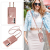 For Samsung Galaxy S24+ 5G Crossbody Lanyard Zipper Wallet Leather Phone Case(Rose Gold)