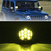 OL-1950Y 5 inch DC12V-30V 5000LM 6500K 50W Car LED Light on Three Sides Headlight for Jeep Wrangler (Gold Light)