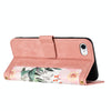 For iPhone SE 2024 Floral Pattern Leather Phone Case with Lanyard(Pink)