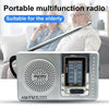 INDIN BC-R2048 AM FM Radio Telescopic Antenna Multifunction Mini Pocket Radio(Silver Gray)