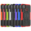 For Alcatel 3L (2020) Tire Texture Shockproof TPU + PC Protective Case with Holder(Green)