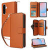 For Samsung Galaxy A56 Nine-card Slots Zipper Wallet Bag Leather Phone Case(Brown)