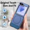For Samsung Galaxy Z Flip4 Twill Fabric Leather Skin Magnetic Back Phone Case(Blue)
