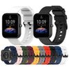 For Amazfit Bip 3 20mm Step Silicone Strap Stainless Steel Black Buckle(Black)