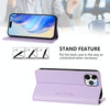 For iPhone 11 Pro Max RC01 Dual-Folded Magnetic Suction RFID Leather Phone Case(Light Purple)
