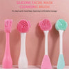 Hand-Held Silicone Cleansing Brush And Mask Brush Pink Double-head Fish Tail