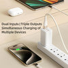 ROCK G20 Two to Three 5A USB+Type-C to 8 Pin+Type-C+Micro USB Fast Charging Data Cable, Length: 1.5m(Beige)