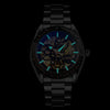 SKMEI 9194 Men Automatic Skeleton Mechanical Steel Band Watch (Black)