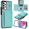 For Samsung Galaxy A52 4G / 5G / A52s 5G Three Fold Card Bag Phone Case with Long Lanyard(Mint)