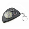 3-in-1 Portable Map Distance Measuring Measurer + Compass + Thermometer with Key Chain for Outdoor Camping Hiking(Black)