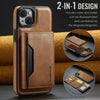 For iPhone 13 DG.MING MAGKING-K2 Series MagSafe RFID Card Bag Detachable Phone Case(Brown)