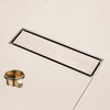 All Copper Brushed Anti-Odor Floor Drain Gravity Copper Core Bathroom Floor Drain, Specification: 8x30cm Long Invisible Medium Drain