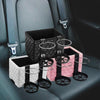 Car Armrest Box Folding Storage Box Multifunctional Water Cup Holder(Leather Beige)