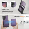 For Samsung Galaxy S25 Ultra 5G JEEHOOD J06 British Style RFID MagSafe Card Bag PU Phone Case(Purple)