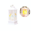 Christmas Flame Lantern Christmas Decoration LED Luminous Ornament Candlestick Lamp, Size: Large 77 x 77 x 195mm(White Ange)