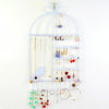 Birdcage Shape Ear Stud Earrings Bracelet Pendant Necklace Jewelry Display Storage Rack(White)