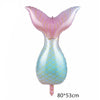 5 PCS Cartoon Mermaid Tail Aluminum Film Balloon Aquarium Decoration Balloon Mall Dress Up Balloon(Pink)