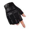 L Outdoor Riding Balance Wheel Skating Military Training Children Half-Finger Gloves(Black)