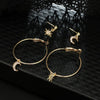 4 Pairs Ladies Crystal Earrings Stars The Moon Ear Ring Suit(Gold)