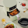 For Square 3.8-8qt Air Fryer Square Non-Stick Cake Basket Baking Tray, Style: 8inch With Ear