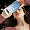 For Samsung Galaxy S10+ Gradient Glitter Flower All-inclusive Phone Case(Blue)