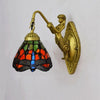 Retro Stained Glass Living Room Dining Room Bedroom Bar Club Aisle Wall Lamp (US Plug)