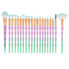 20 in 1 Diamond Handle Eye Brush Multi-functional Makeup Brush, Pink+Blue Handle and Baby Blue Brush
