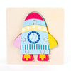 3 PCS Early Childhood Education Wooden Three-Dimensional Jigsaw Puzzle Toy(S-Rocket)
