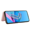 For Asus Zenfone 7 ZS670KS / Zenfone 7 Pro ZS671KS Carbon Fiber Texture Horizontal Flip TPU + PC + PU Leather Case with Card Slot & Lanyard(Pink)