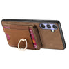 For Samsung Galaxy S24+ 5G Retro Splitable Magnetic Stand Card Bag Leather Phone Case(Brown)
