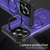 For iPhone 15 Pro Max Lens Holder MagSafe Phone Case(Purple)