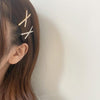 10pcs X-shaped Cross Rhinestone Full Diamond Hair Clip Teenage Girls Headdress(Gold)
