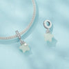 S925 Sterling Silver Luminous Stone Star Wishing Bottle DIY Pendant Beads(SCC2748)