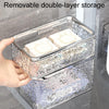 Bathroom No-Punch Tissue Organizer Household Wall Mounted Tissue Box, Color: Transparent Single Layer