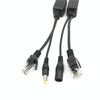 15x RJ45 PoE Splitter Cables 25cm - Network Camera Power Supply (Black)