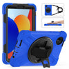 For Xiaomi Redmi Pad SE 8.7 Rotatable Holder Silicone Hybrid PC Tablet Case with Shoulder Strap(Blue)
