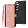 For Samsung Galaxy A26 5G Side Buckle Double Fold Hand Strap Leather Phone Case(Pink)