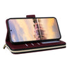 For Samsung Galaxy A55 Nine-card Slots Zipper Wallet Bag Leather Phone Case(Wine Red)